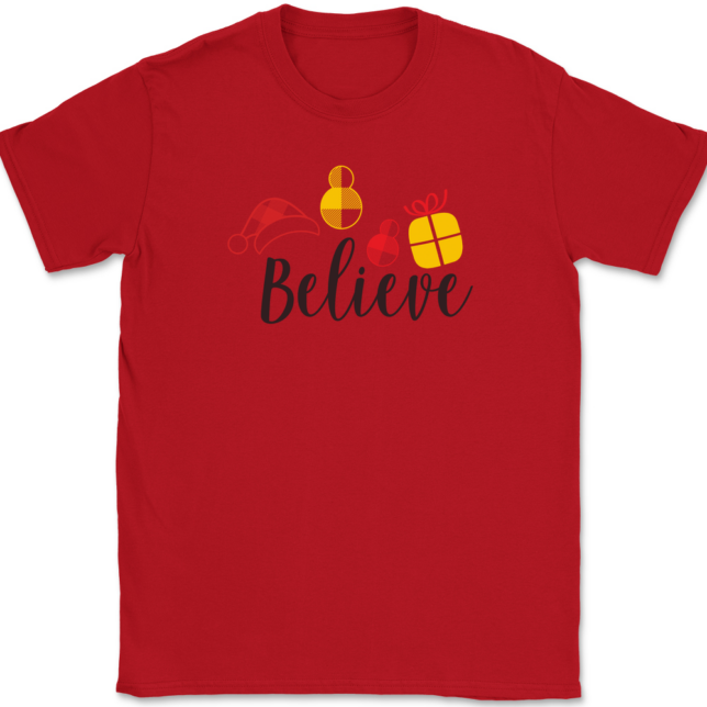 Christmas Believe T-Shirt Mens Tee - Image 4