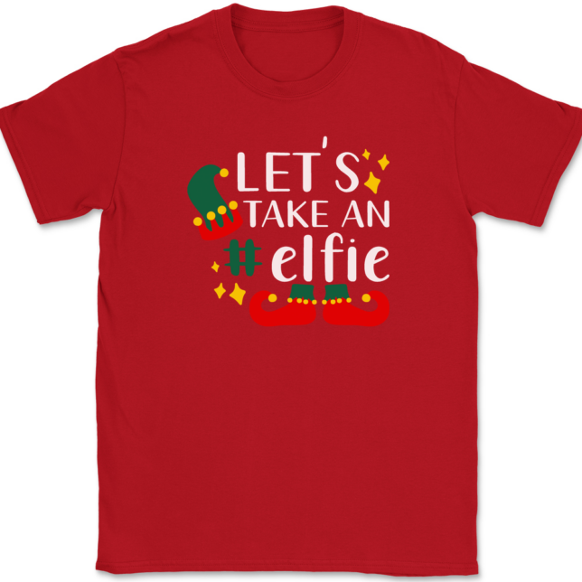 Let's Take An Elfie T-Shirt Mens Tee - Image 4