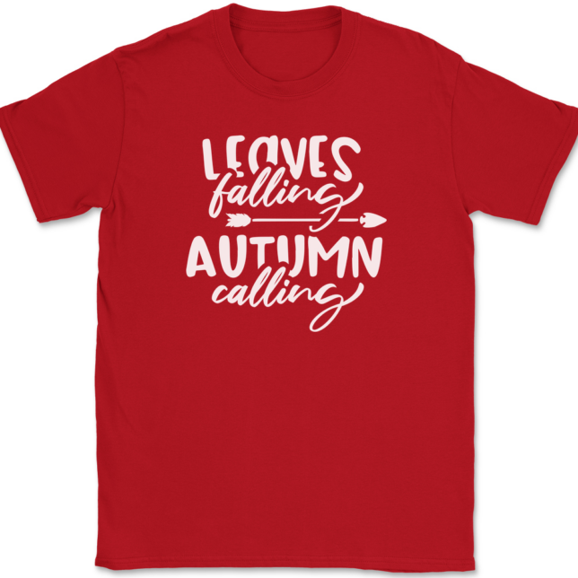 Leaves Falling Autumn Calling T-Shirt Mens Tee - Image 4