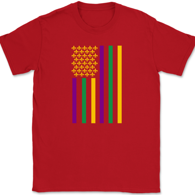 American Mardi Gras T-Shirt Mens Tee - Image 4