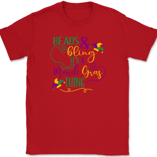 Beads and Bling It's a Mardi Gras Thing T-Shirt Mens Tee - Image 4