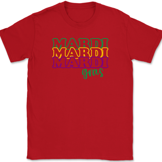 Mardi Gras Outline T-Shirt Mens Tee - Image 4