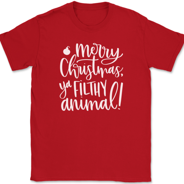 Merry Christmas Ya Filthy Animal T-Shirt Mens Tee - Image 4