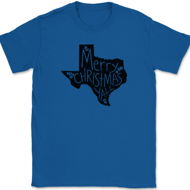 Texas Merry Christmas Yall T-Shirt Mens Tee - Image 5