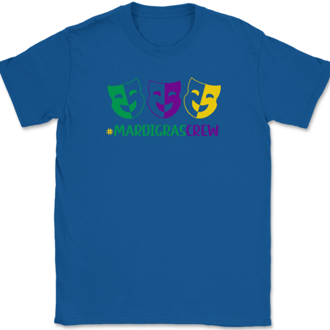 Hashtag Mardi Gras Crew T-Shirt Mens Tee - Image 5