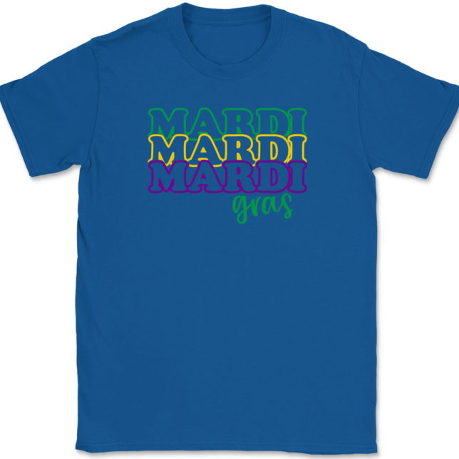 Mardi Gras Outline T-Shirt Mens Tee - Image 5