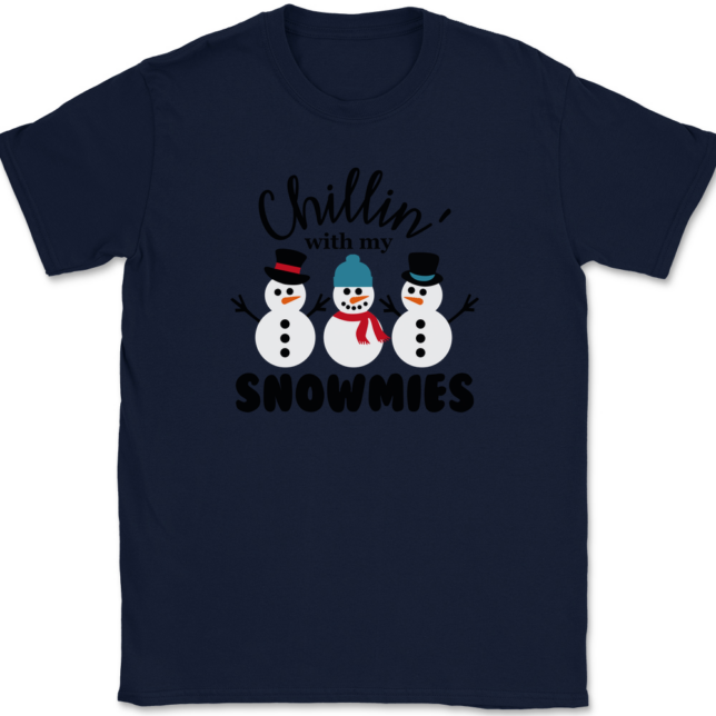 Chillin With My Snowmies T-Shirt Mens Tee - Image 6