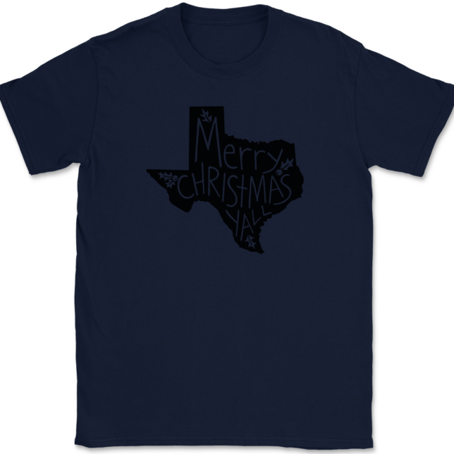 Texas Merry Christmas Yall T-Shirt Mens Tee - Image 6