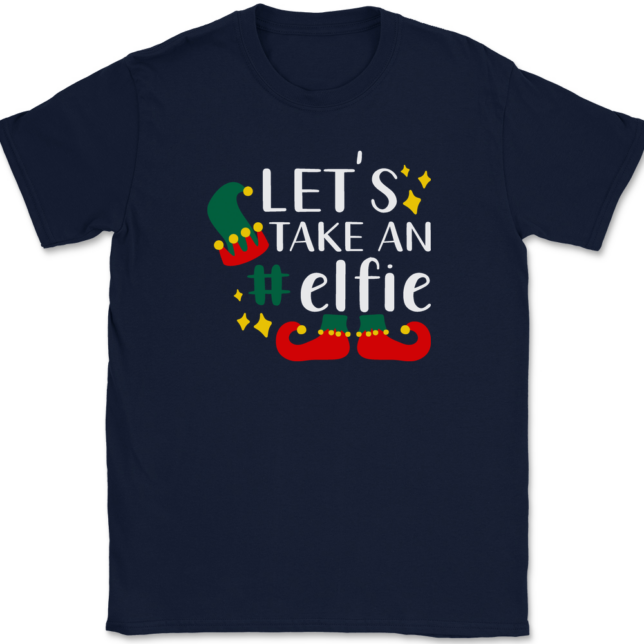 Let's Take An Elfie T-Shirt Mens Tee - Image 6