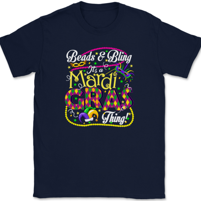 Beads and Bling It's A Mardi Gras Thing T-Shirt Mens Tee - Image 6