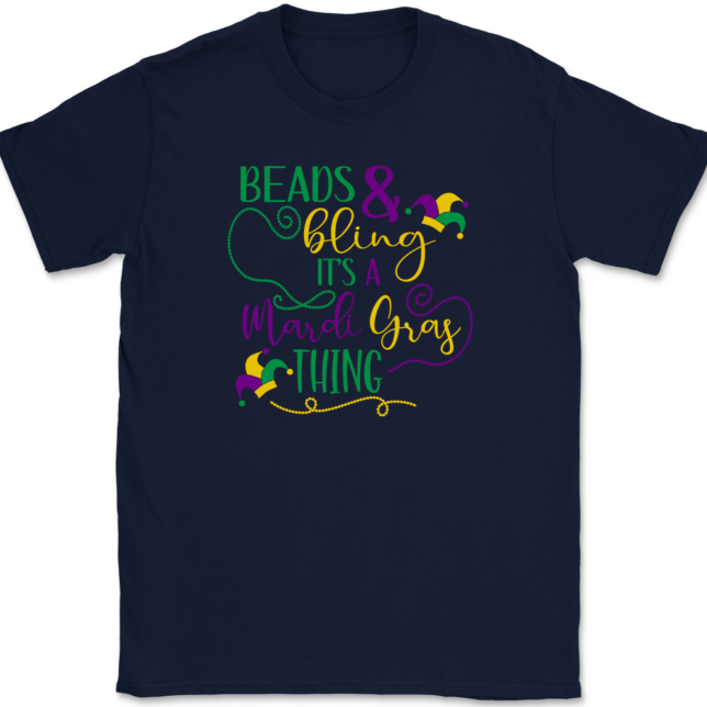 Beads and Bling It's a Mardi Gras Thing T-Shirt Mens Tee - Image 6