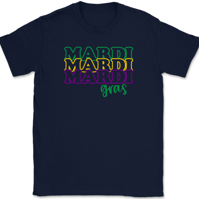 Mardi Gras Outline T-Shirt Mens Tee - Image 6