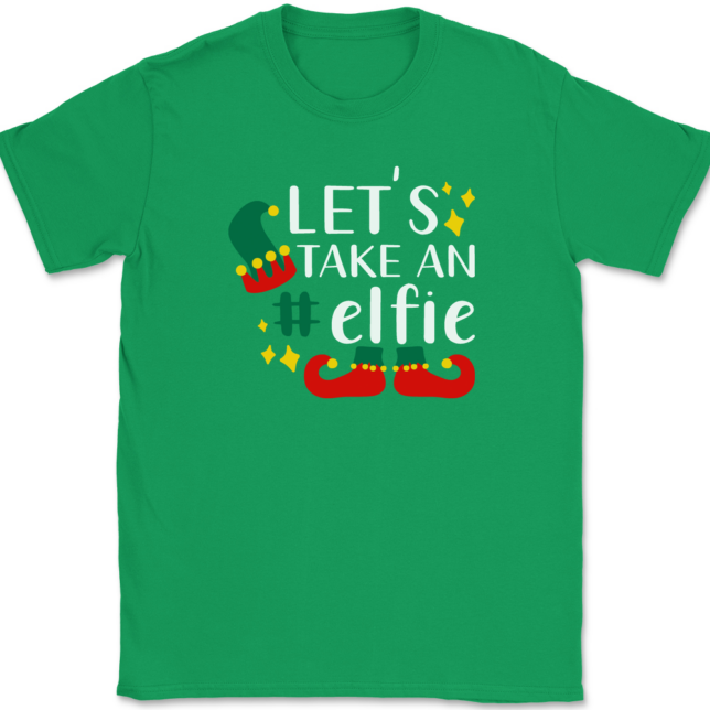 Let's Take An Elfie T-Shirt Mens Tee - Image 7