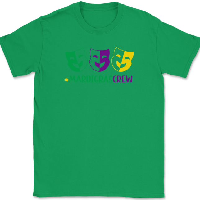 Hashtag Mardi Gras Crew T-Shirt Mens Tee - Image 7