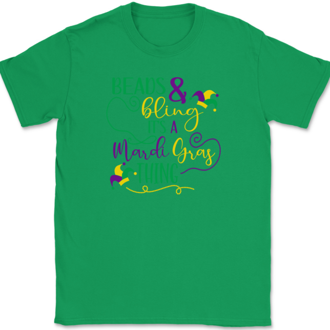 Beads and Bling It's a Mardi Gras Thing T-Shirt Mens Tee - Image 7