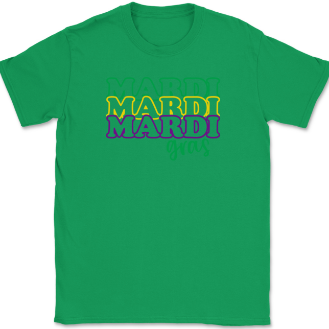 Mardi Gras Outline T-Shirt Mens Tee - Image 7