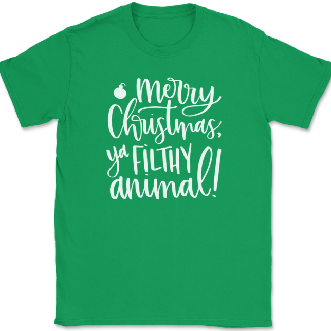 Merry Christmas Ya Filthy Animal T-Shirt Mens Tee - Image 7