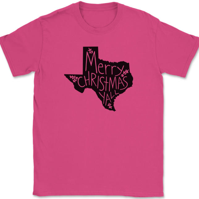 Texas Merry Christmas Yall T-Shirt Mens Tee - Image 8