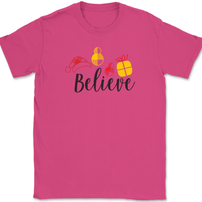 Christmas Believe T-Shirt Mens Tee - Image 8