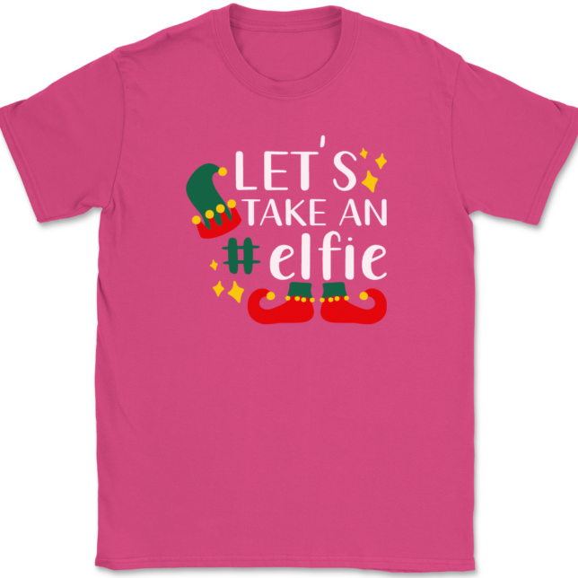 Let's Take An Elfie T-Shirt Mens Tee - Image 8