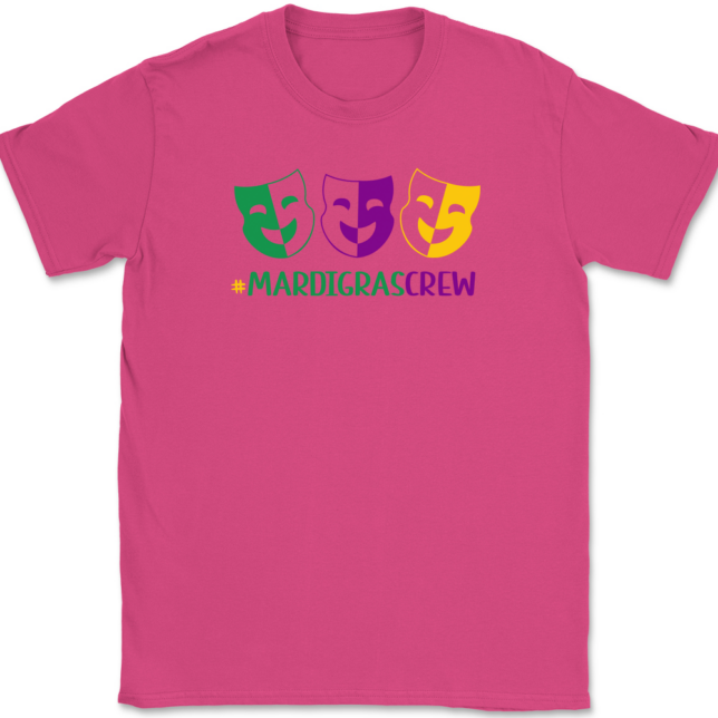 Hashtag Mardi Gras Crew T-Shirt Mens Tee - Image 8