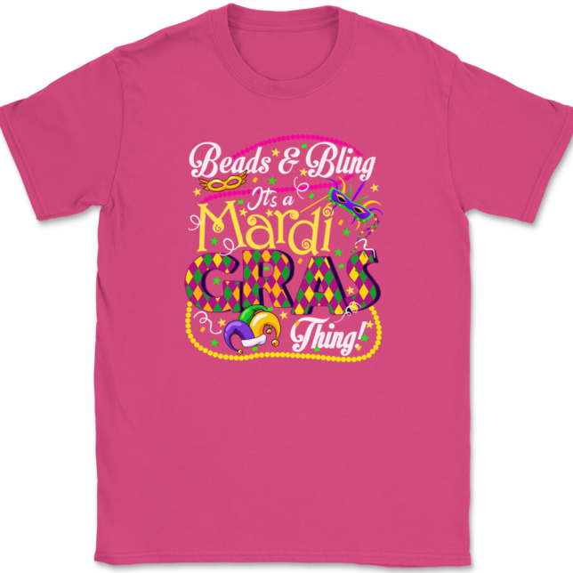 Beads and Bling It's A Mardi Gras Thing T-Shirt Mens Tee - Image 8