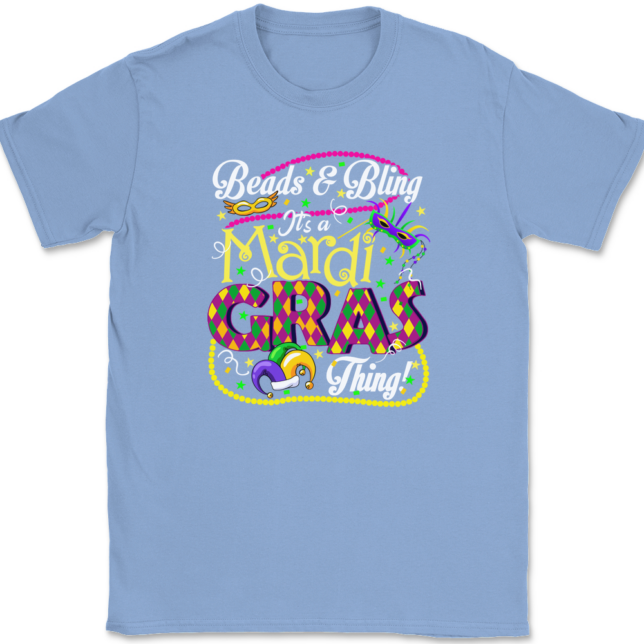 Beads and Bling It's A Mardi Gras Thing T-Shirt Mens Tee - Image 9