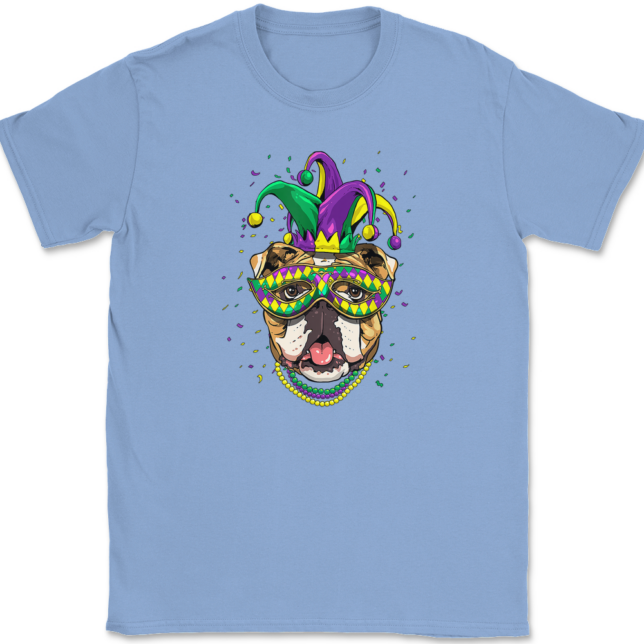 Mardi Gras Bulldog T-Shirt Mens Tee - Image 9