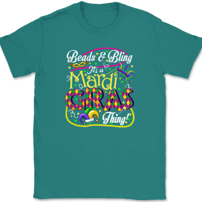 Beads and Bling It's A Mardi Gras Thing T-Shirt Mens Tee - Image 10