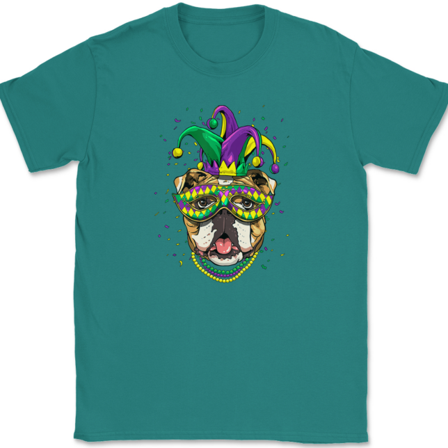 Mardi Gras Bulldog T-Shirt Mens Tee - Image 10