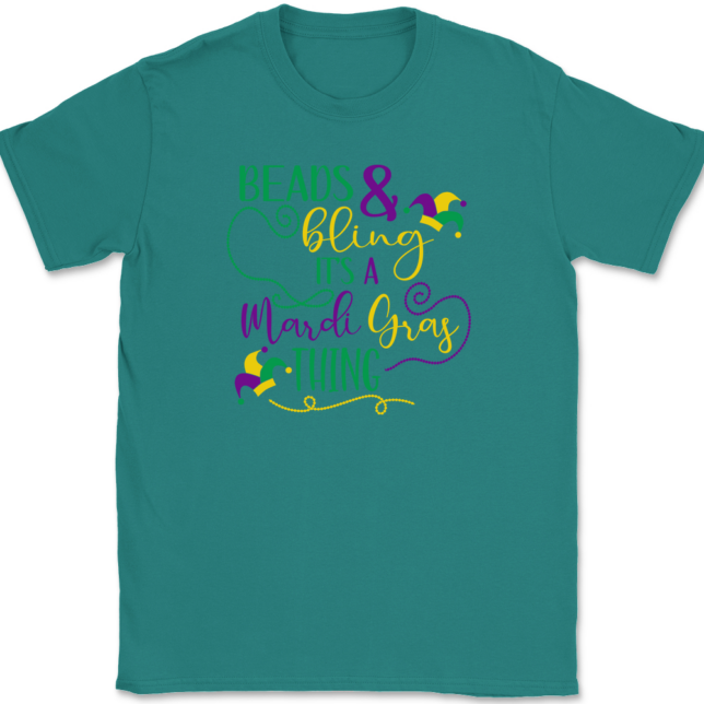 Beads and Bling It's a Mardi Gras Thing T-Shirt Mens Tee - Image 10