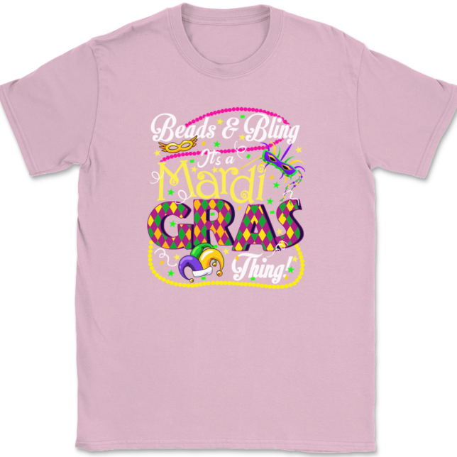 Beads and Bling It's A Mardi Gras Thing T-Shirt Mens Tee - Image 11