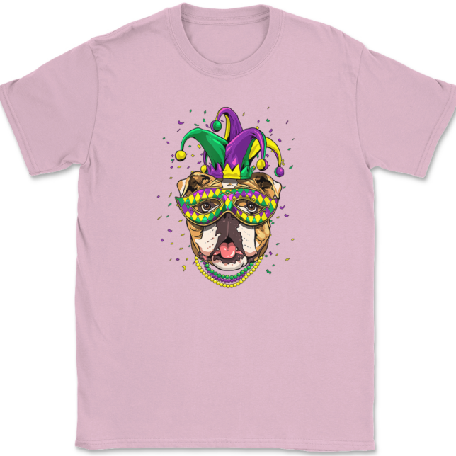 Mardi Gras Bulldog T-Shirt Mens Tee - Image 11