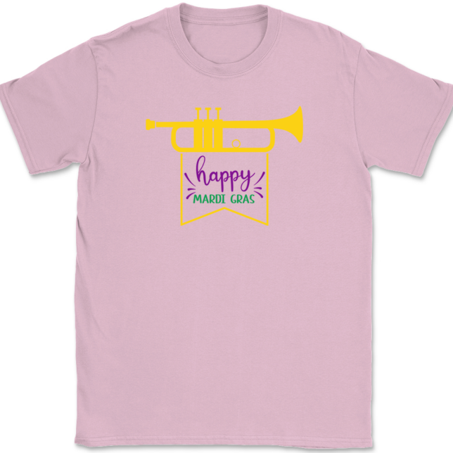 Trumpet Happy Mardi Gras T-Shirt Mens Tee - Image 11