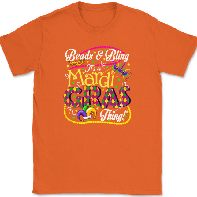 Beads and Bling It's A Mardi Gras Thing T-Shirt Mens Tee - Image 12