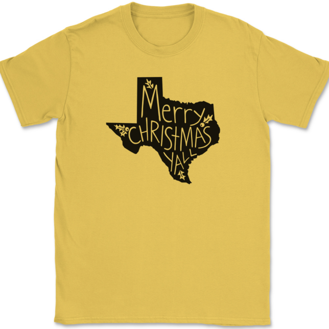 Texas Merry Christmas Yall T-Shirt Mens Tee - Image 13