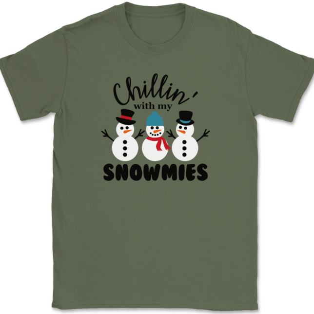 Chillin With My Snowmies T-Shirt Mens Tee - Image 14