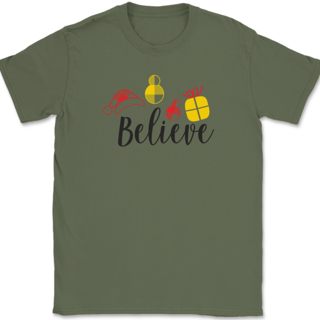 Christmas Believe T-Shirt Mens Tee - Image 14