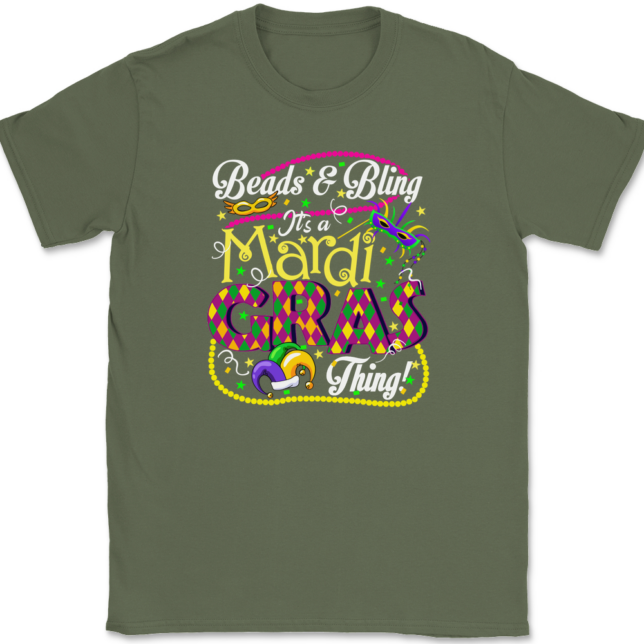 Beads and Bling It's A Mardi Gras Thing T-Shirt Mens Tee - Image 14