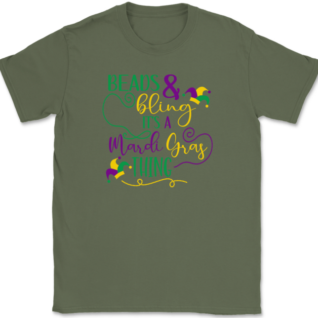 Beads and Bling It's a Mardi Gras Thing T-Shirt Mens Tee - Image 14