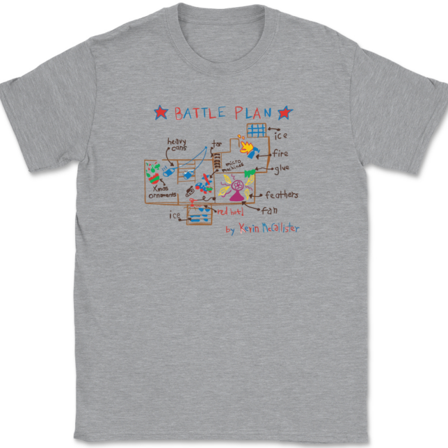 Kevin Mccallister's Battle Plan T-Shirt Mens Tee - Image 2