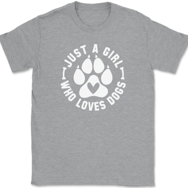 Just A Girl Who Loves Dogs T-Shirt Mens Tee - Image 2