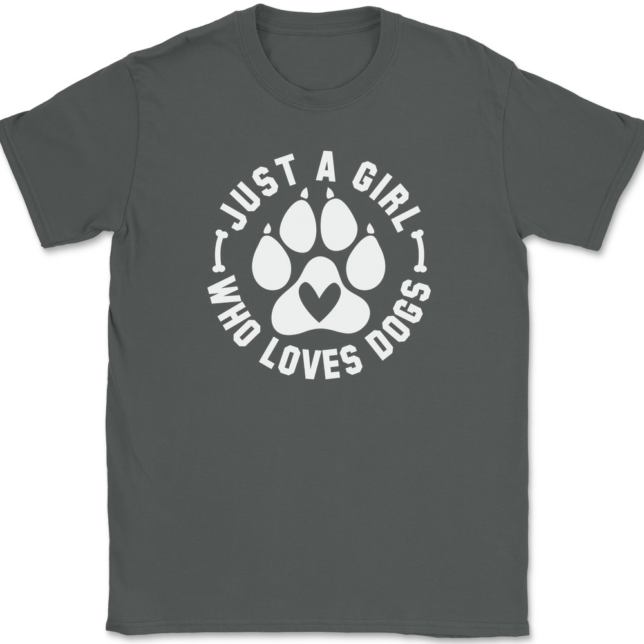 Just A Girl Who Loves Dogs T-Shirt Mens Tee - Image 3