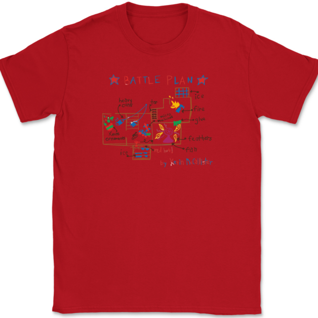 Kevin Mccallister's Battle Plan T-Shirt Mens Tee - Image 4