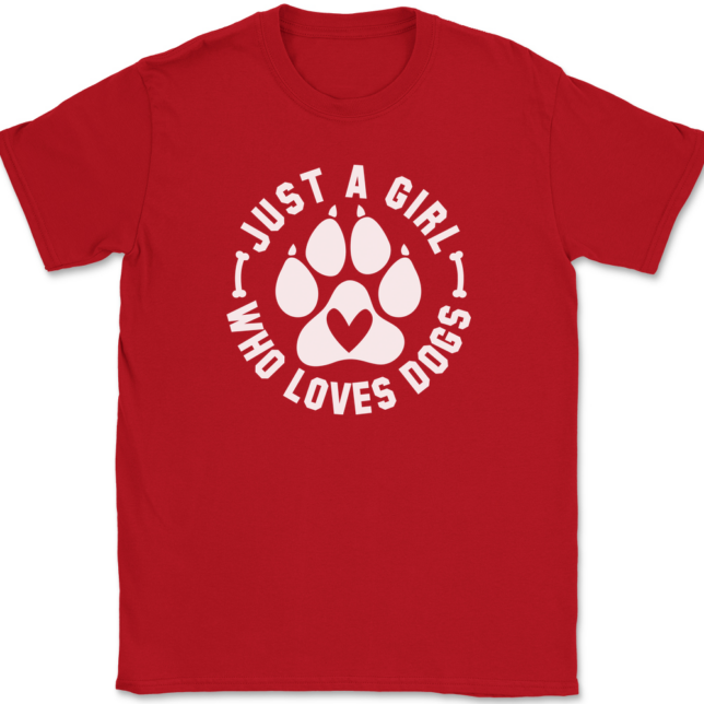 Just A Girl Who Loves Dogs T-Shirt Mens Tee - Image 4