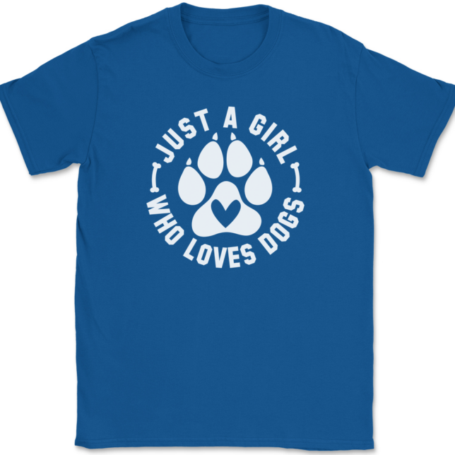 Just A Girl Who Loves Dogs T-Shirt Mens Tee - Image 5