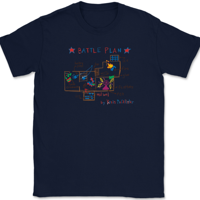 Kevin Mccallister's Battle Plan T-Shirt Mens Tee - Image 6