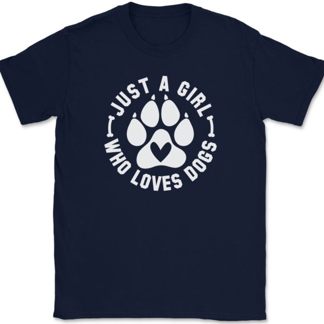 Just A Girl Who Loves Dogs T-Shirt Mens Tee - Image 6