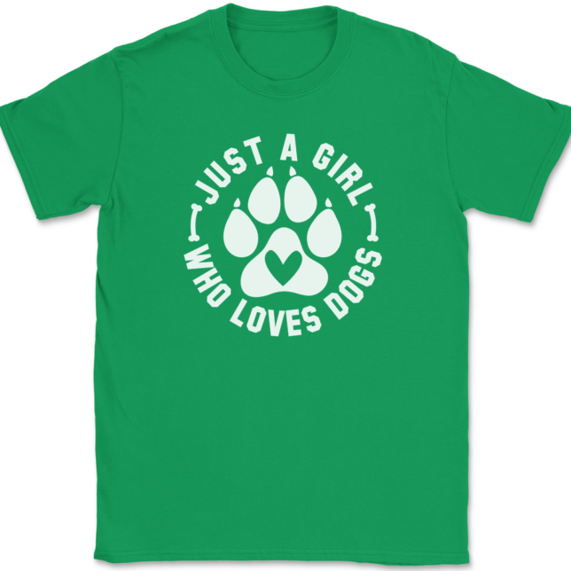 Just A Girl Who Loves Dogs T-Shirt Mens Tee - Image 7