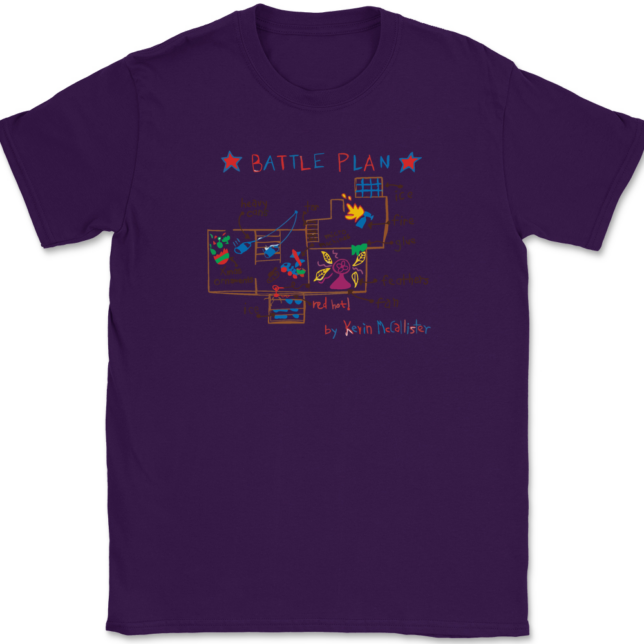 Kevin Mccallister's Battle Plan T-Shirt Mens Tee - Image 8